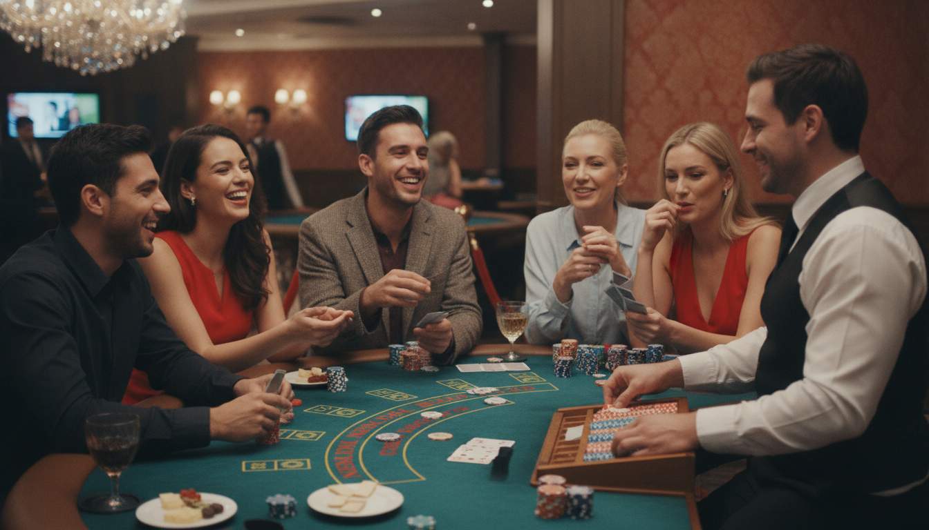 Mesa de blackjack en el casino en vivo