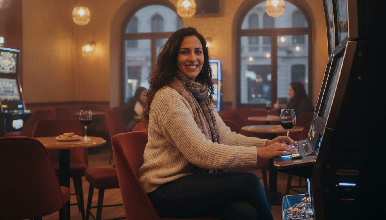 Explora el universo de las slots Mujer jugando tragamonedas en un ambiente acogedor